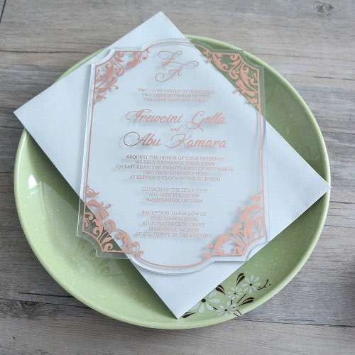Acrylic Invitation Card Pink Invitation Personalized Custom Latest Invitation Card